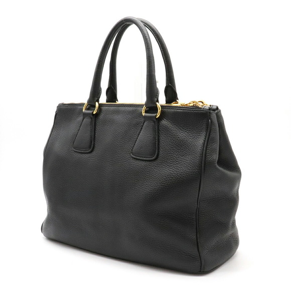 Prada Bag Nero Black Zip Leather Vit.Daino Shoulder W 2WAY - Picture 1 of 8